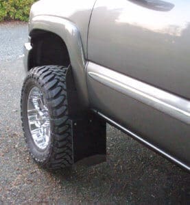 Lifted truck mud flaps on classic GMC
