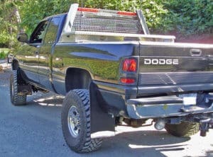 DuraFlap Mudflaps on Lifted Dodge