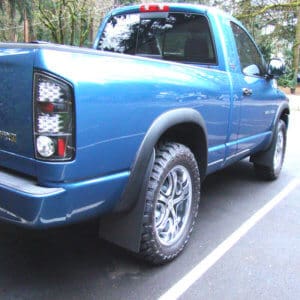 MUD FLAPS on 2002 Dodge 1500 2WD with level kit and bushwackers