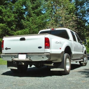 Mud Flaps on 2005 Ford F-350 Dually 4WD without flares 12" wide fronts 20" wide dually rears