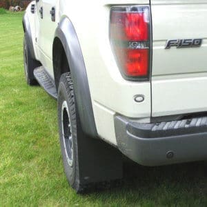 Mud Flaps on 2013 Ford F-150 Raptor 12" wide standard length drill-less application