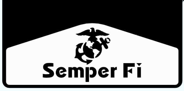 Semper Fi with Marine Logo - weatherize a pickup truck