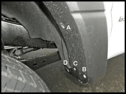 The Available Measurement Holes the Ford F450/F550/F600  Front