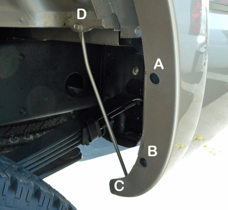 The Available Measurement Holes the Chevy/GMC 1500  Rear 2001 – 2007