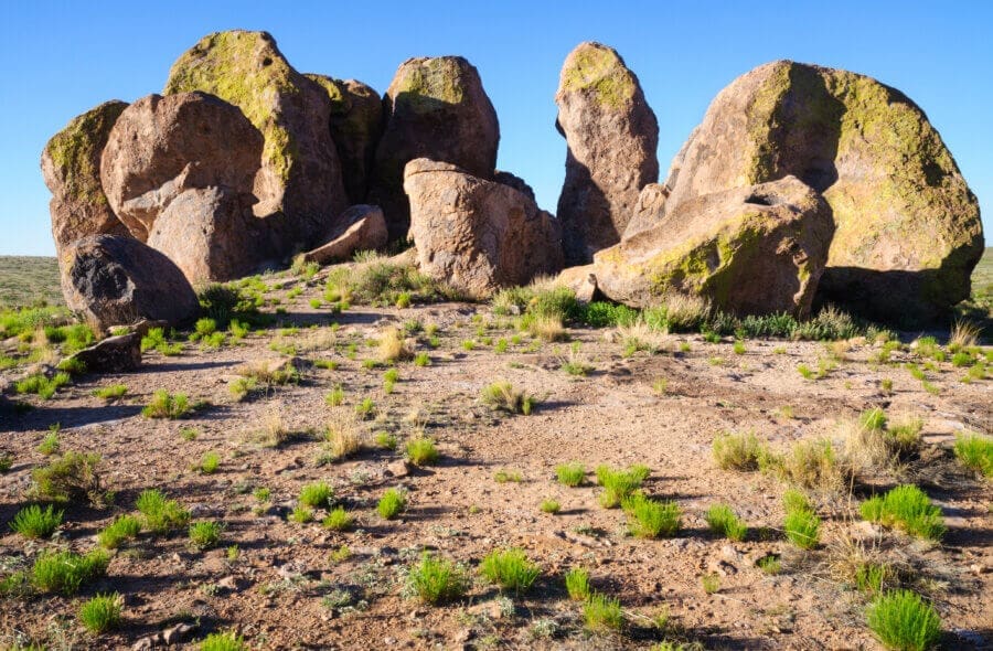 Explore unusual rock formations at the City of Rocks while RV camping in New Mexico.