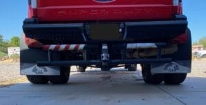 Custom shifted 24" Wide flaps with running horse weights